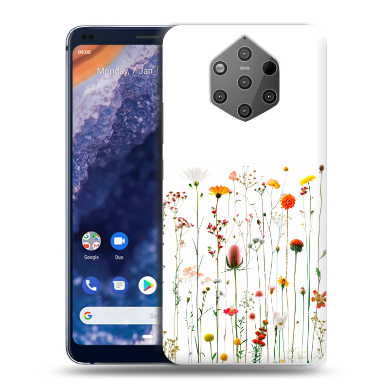 Пластиковый чехол на Nokia 9 PureView с принтом цветы Пластиковый чехол на Nokia 9 PureView с принтом цветы