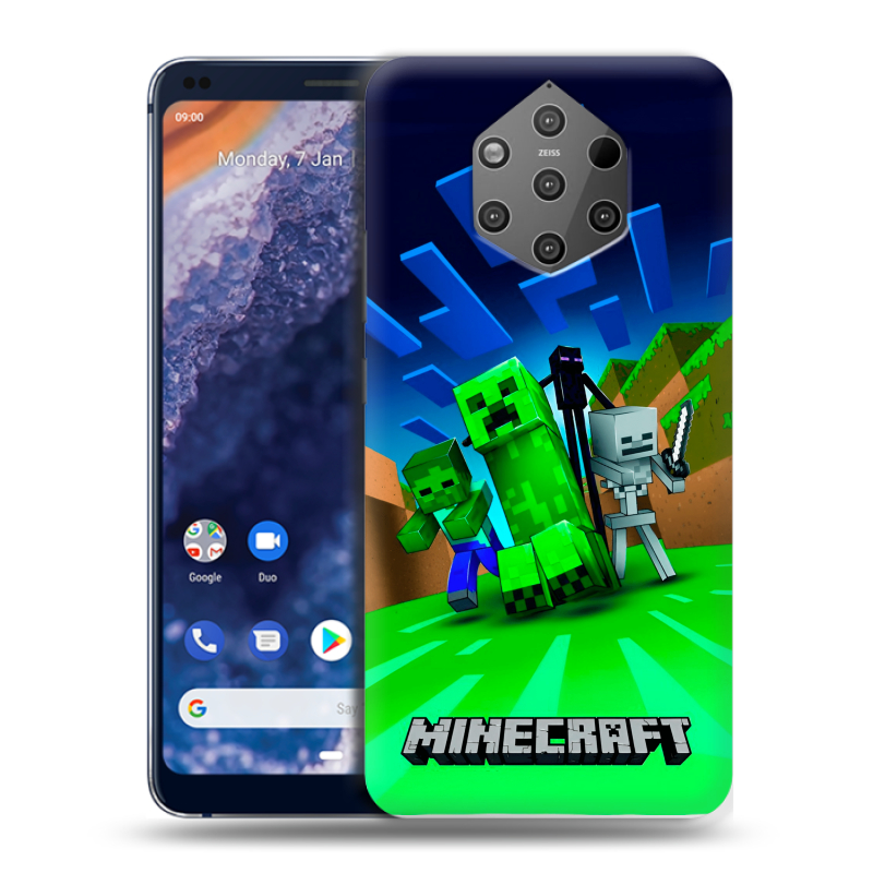 Пластиковый чехол на Nokia 9 PureView с принтом Майнкрафт Пластиковый чехол на Nokia 9 PureView с принтом Майнкрафт