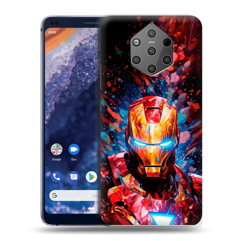 Пластиковый чехол на Nokia 9 PureView с принтом Железный человек Ironman Пластиковый чехол на Nokia 9 PureView с принтом Железный человек Ironman