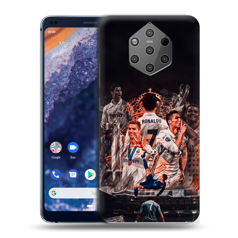 Пластиковый чехол на Nokia 9 PureView с принтом Реал Роналдо Real Ronaldo Пластиковый чехол на Nokia 9 PureView с принтом Реал Роналдо Real Ronaldo