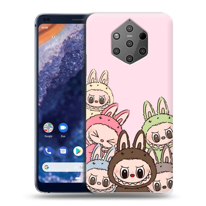 Силиконовый чехол на Nokia 9 PureView с принтом Лабубу Силиконовый чехол на Nokia 9 PureView с принтом Лабубу
