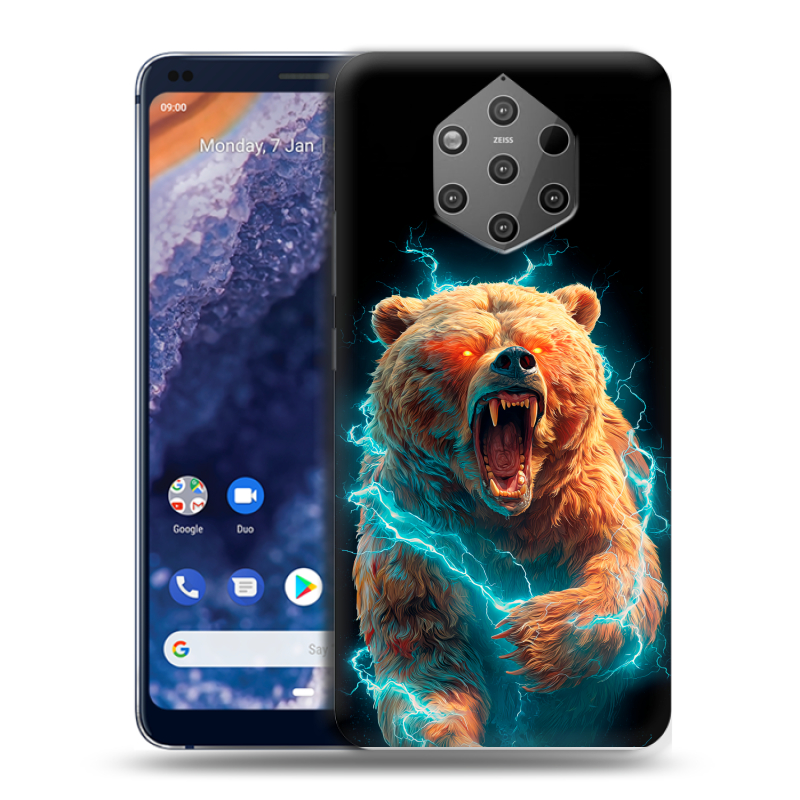 Силиконовый чехол на Nokia 9 PureView с принтом Медведь Силиконовый чехол на Nokia 9 PureView с принтом Медведь