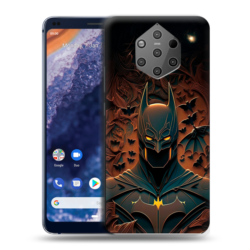 Силиконовый чехол на Nokia 9 PureView с принтом Batman Бэтмен Силиконовый чехол на Nokia 9 PureView с принтом Batman Бэтмен