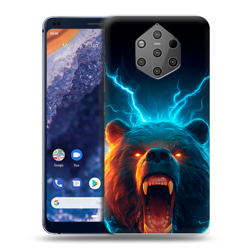 Силиконовый чехол на Nokia 9 PureView с принтом Медведь Силиконовый чехол на Nokia 9 PureView с принтом Медведь