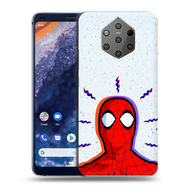 Пластиковый чехол на Nokia 9 PureView с принтом Spiderman Человек паук Пластиковый чехол на Nokia 9 PureView с принтом Spiderman Человек паук