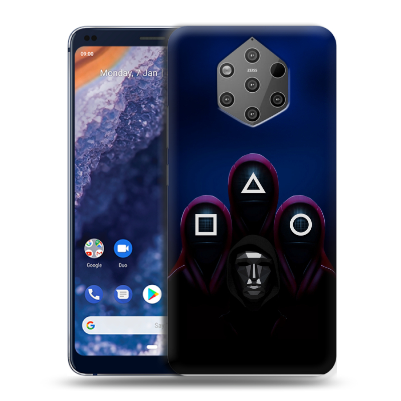 Пластиковый чехол на Nokia 9 PureView с принтом Игра Кальмара Пластиковый чехол на Nokia 9 PureView с принтом Игра Кальмара