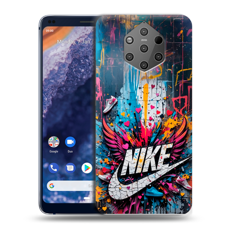 Пластиковый чехол на Nokia 9 PureView с принтом Nike Найк Пластиковый чехол на Nokia 9 PureView с принтом Nike Найк