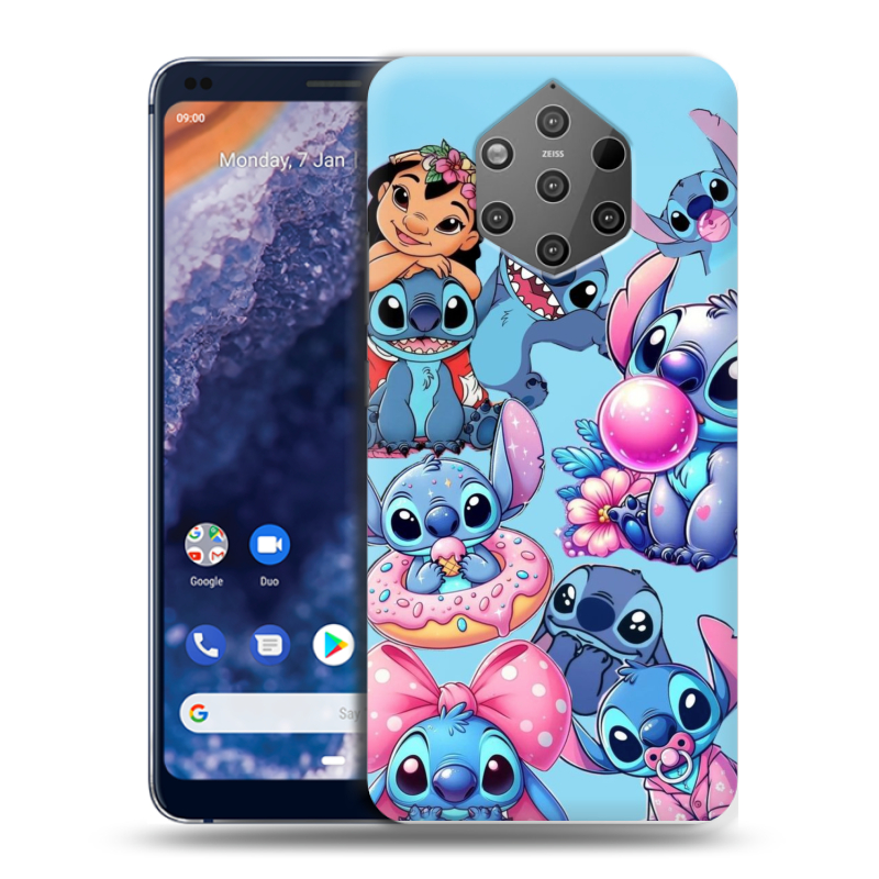 Пластиковый чехол на Nokia 9 PureView с принтом Лило и Стич Пластиковый чехол на Nokia 9 PureView с принтом Лило и Стич