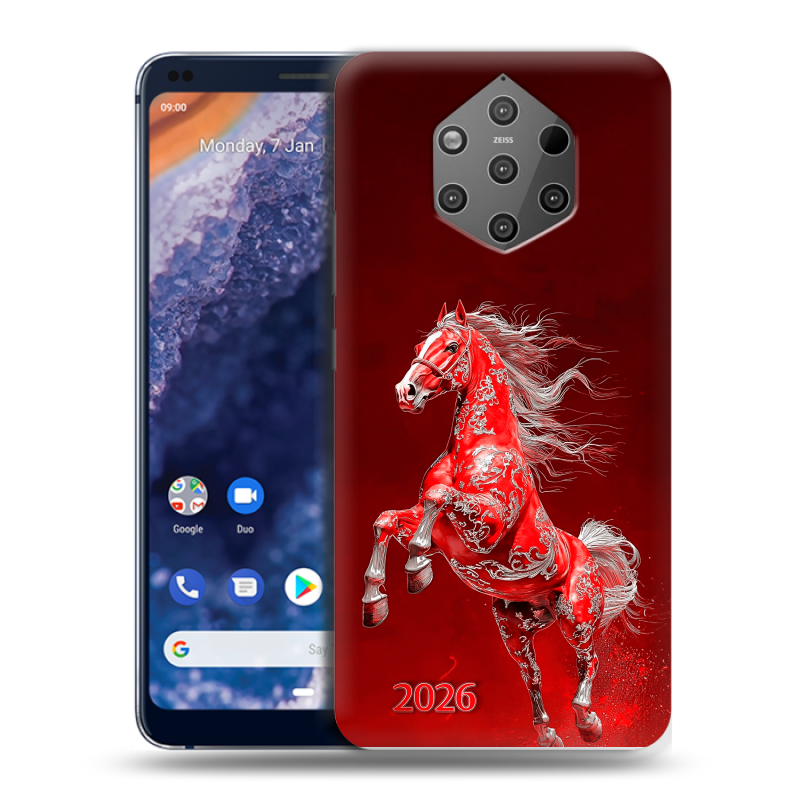 Силиконовый чехол на Nokia 9 PureView с принтом Новый год Силиконовый чехол на Nokia 9 PureView с принтом Новый год