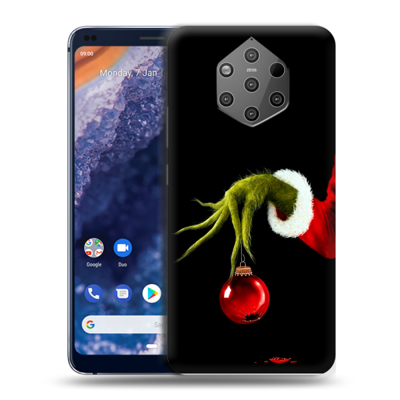 Силиконовый чехол на Nokia 9 PureView с принтом Новый год Гринч Силиконовый чехол на Nokia 9 PureView с принтом Новый год Гринч