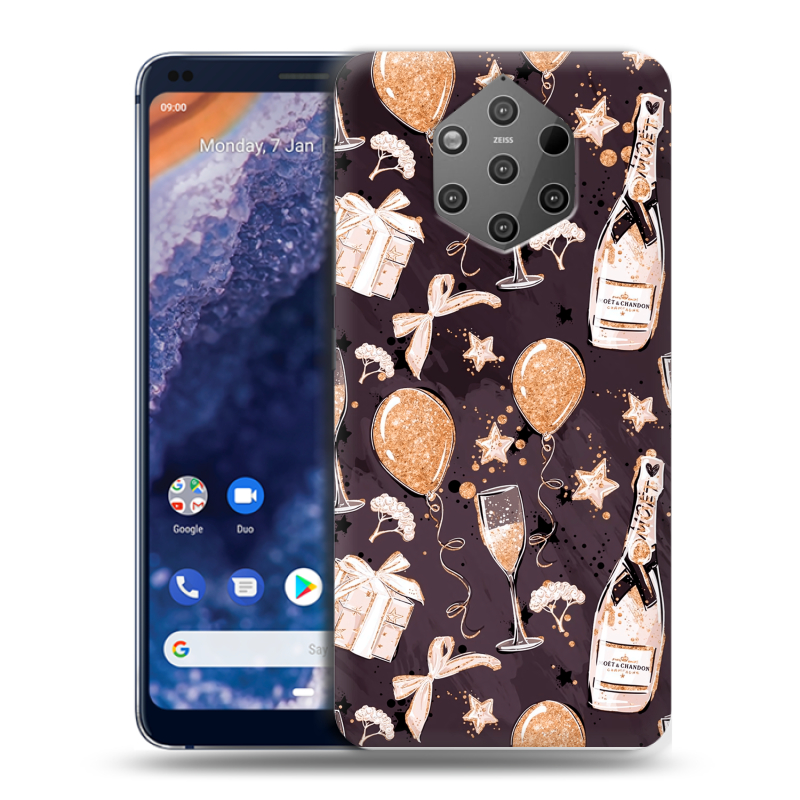 Пластиковый чехол на Nokia 9 PureView с принтом Новый год Пластиковый чехол на Nokia 9 PureView с принтом Новый год