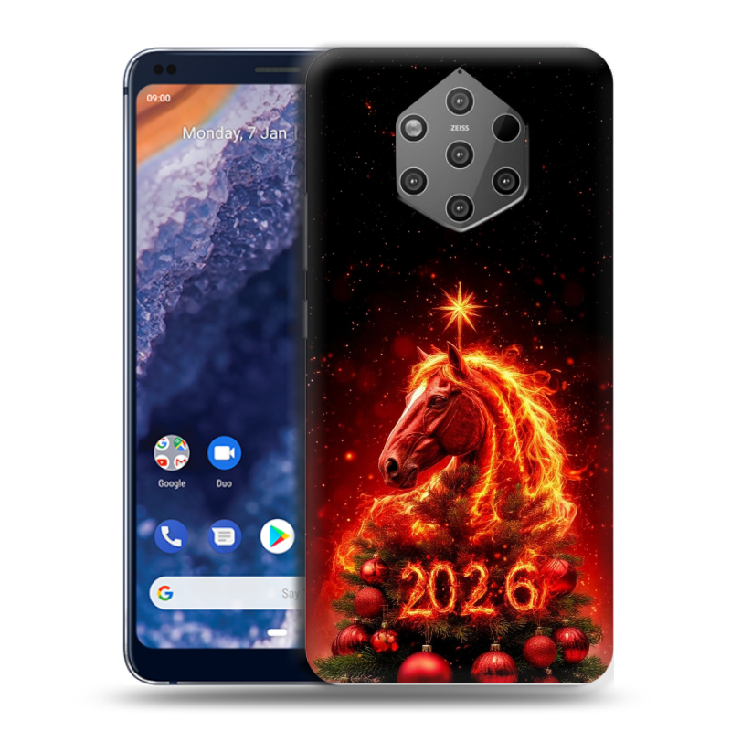 Силиконовый чехол на Nokia 9 PureView с принтом Новый год Силиконовый чехол на Nokia 9 PureView с принтом Новый год