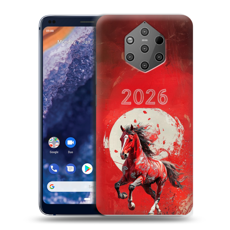 Силиконовый чехол на Nokia 9 PureView с принтом Новый год Силиконовый чехол на Nokia 9 PureView с принтом Новый год