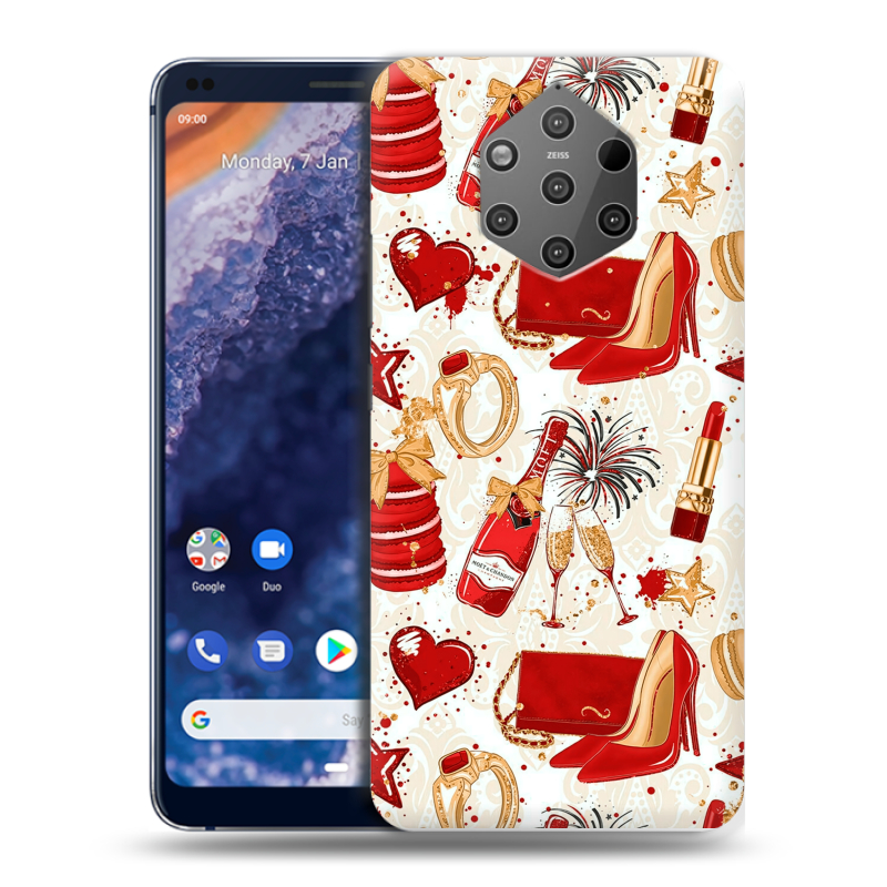 Силиконовый чехол на Nokia 9 PureView с принтом Новый год Силиконовый чехол на Nokia 9 PureView с принтом Новый год