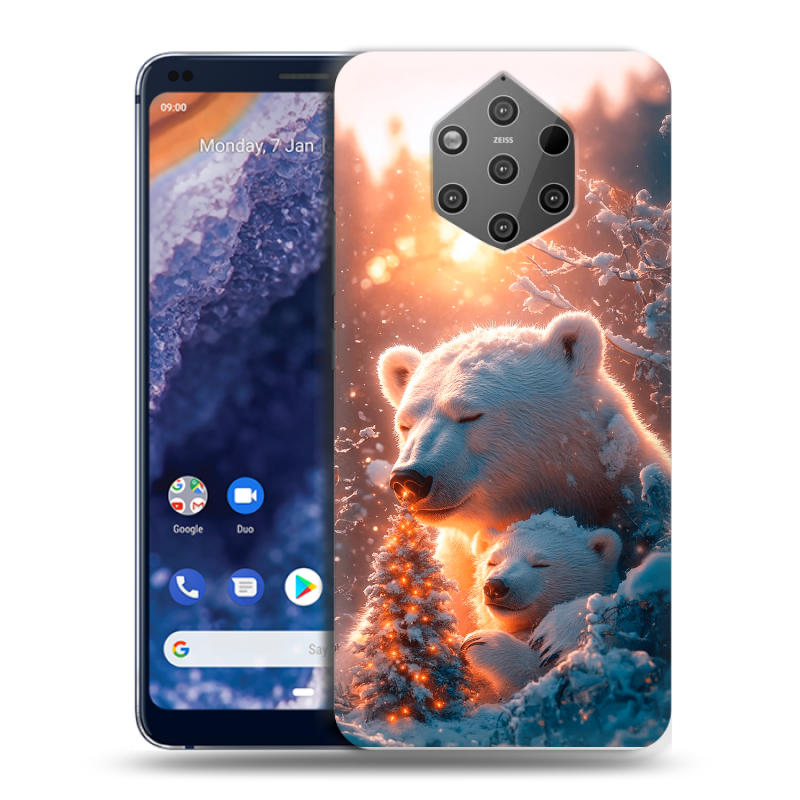 Силиконовый чехол на Nokia 9 PureView с принтом Новый год Силиконовый чехол на Nokia 9 PureView с принтом Новый год