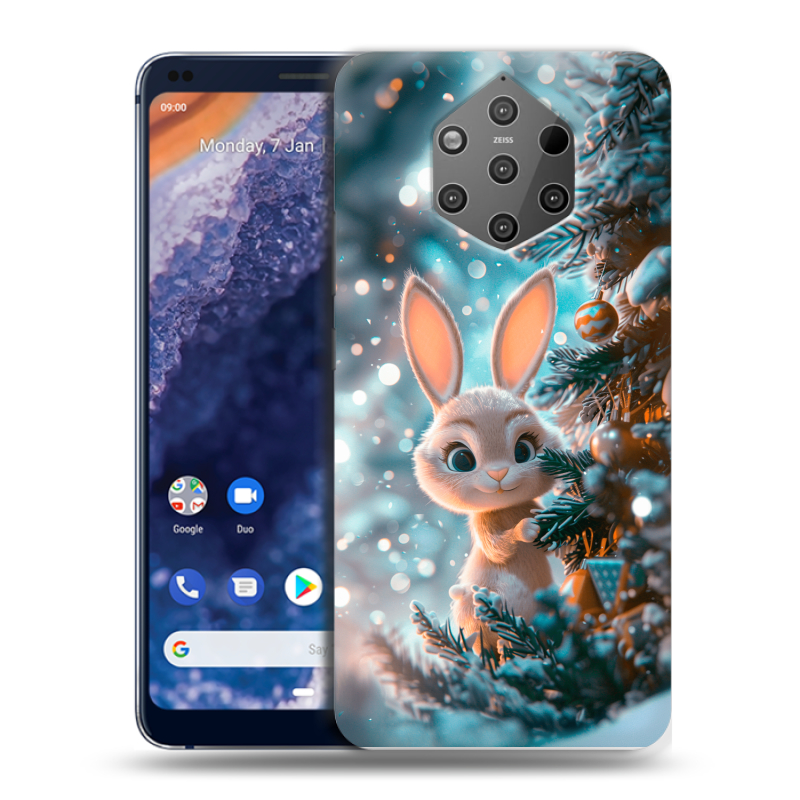 Пластиковый чехол на Nokia 9 PureView с принтом Новый год Пластиковый чехол на Nokia 9 PureView с принтом Новый год