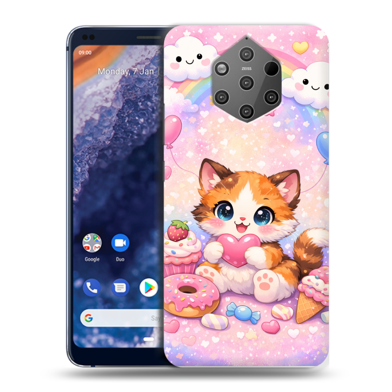 Пластиковый чехол на Nokia 9 PureView с принтом для девочек Пластиковый чехол на Nokia 9 PureView с принтом для девочек