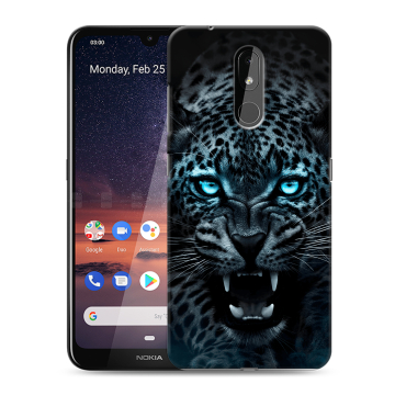 Силиконовый чехол на Nokia 3.2 с принтом Темный леопард