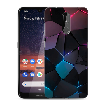 Силиконовый чехол на Nokia 3.2 с принтом Геометрия неона