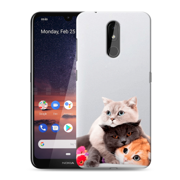 Силиконовый чехол на Nokia 3.2 с принтом Кошки Силиконовый чехол на Nokia 3.2 с принтом Кошки
