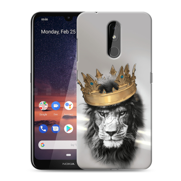 Силиконовый чехол на Nokia 3.2 с принтом Лев с короной Силиконовый чехол на Nokia 3.2 с принтом Лев с короной