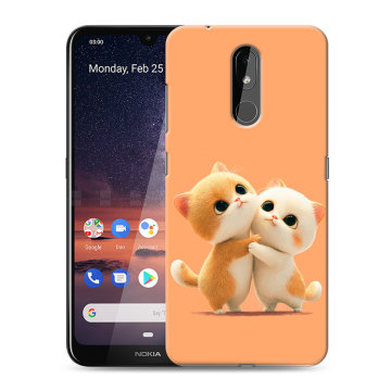 Силиконовый чехол на Nokia 3.2 с принтом Милые котики Силиконовый чехол на Nokia 3.2 с принтом Милые котики