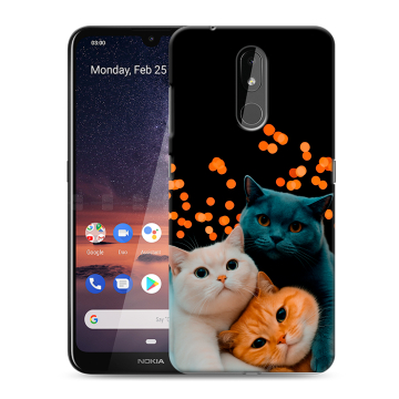 Силиконовый чехол на Nokia 3.2 с принтом Кошки Силиконовый чехол на Nokia 3.2 с принтом Кошки