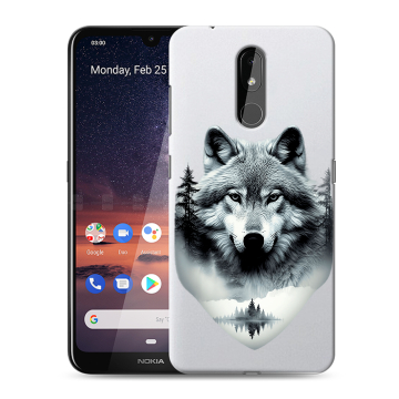 Силиконовый чехол на Nokia 3.2 с принтом Волк в лесу Силиконовый чехол на Nokia 3.2 с принтом Волк в лесу