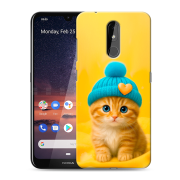 Силиконовый чехол на Nokia 3.2 с принтом Котенок в шапке Силиконовый чехол на Nokia 3.2 с принтом Котенок в шапке