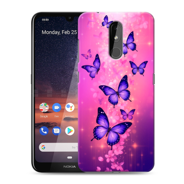 Силиконовый чехол на Nokia 3.2 с принтом Бабочки Силиконовый чехол на Nokia 3.2 с принтом Бабочки