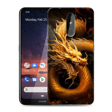Силиконовый чехол на Nokia 3.2 с принтом Золотой дракон Силиконовый чехол на Nokia 3.2 с принтом Золотой дракон
