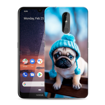 Силиконовый чехол на Nokia 3.2 с принтом Мопс в шапке Силиконовый чехол на Nokia 3.2 с принтом Мопс в шапке