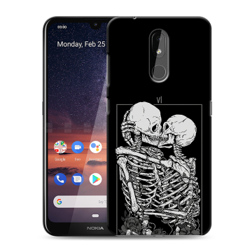 Силиконовый чехол на Nokia 3.2 с принтом Поцелуй скелетов Силиконовый чехол на Nokia 3.2 с принтом Поцелуй скелетов