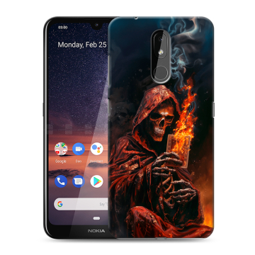 Силиконовый чехол на Nokia 3.2 с принтом Скелет и карты Силиконовый чехол на Nokia 3.2 с принтом Скелет и карты