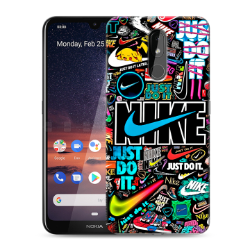 Силиконовый чехол на Nokia 3.2 с принтом найк nike черный Силиконовый чехол на Nokia 3.2 с принтом найк nike черный