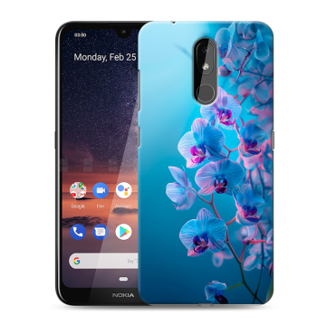 Силиконовый чехол на Nokia 3.2 с принтом голубые орхидеи Силиконовый чехол на Nokia 3.2 с принтом голубые орхидеи