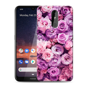 Силиконовый чехол на Nokia 3.2 с принтом лавандовые розы Силиконовый чехол на Nokia 3.2 с принтом лавандовые розы