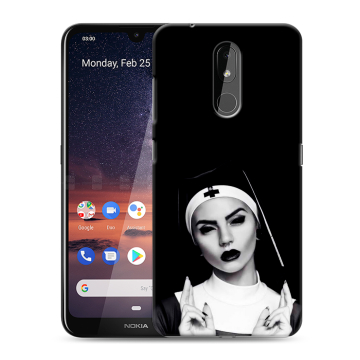 Силиконовый чехол на Nokia 3.2 с принтом монашка Силиконовый чехол на Nokia 3.2 с принтом монашка