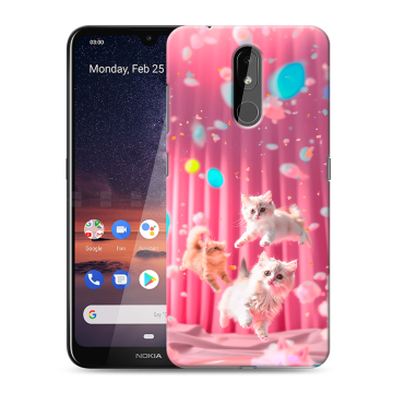 Силиконовый чехол на Nokia 3.2 с принтом милые котики Силиконовый чехол на Nokia 3.2 с принтом милые котики