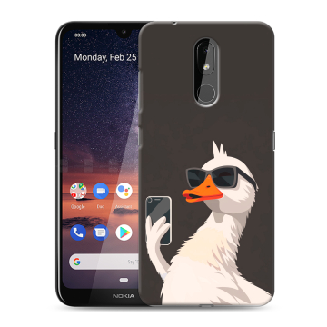 Силиконовый чехол на Nokia 3.2 с принтом утка в очках Силиконовый чехол на Nokia 3.2 с принтом утка в очках