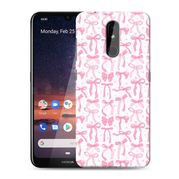 Силиконовый чехол на Nokia 3.2 с принтом Розовые бантики Силиконовый чехол на Nokia 3.2 с принтом Розовые бантики