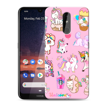 Силиконовый чехол на Nokia 3.2 с принтом розовые единороги Силиконовый чехол на Nokia 3.2 с принтом розовые единороги