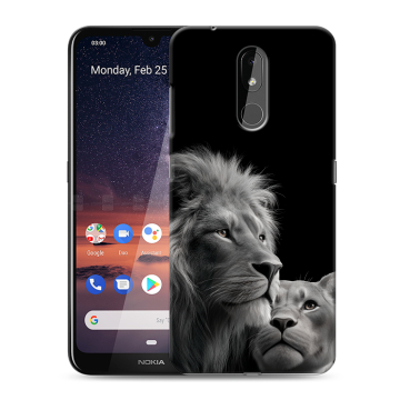 Силиконовый чехол на Nokia 3.2 с принтом Лев кошки