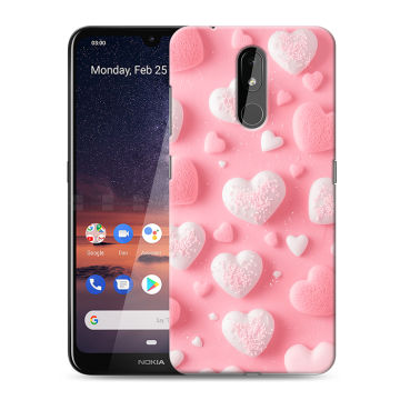 Силиконовый чехол на Nokia 3.2 с принтом Сердечки Силиконовый чехол на Nokia 3.2 с принтом Сердечки