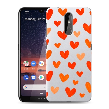 Силиконовый чехол на Nokia 3.2 с принтом Сердечки