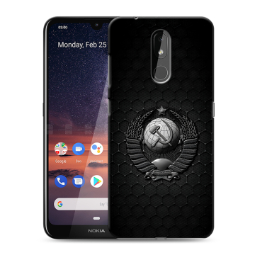 Силиконовый чехол на Nokia 3.2 с принтом Герб Флаг СССР