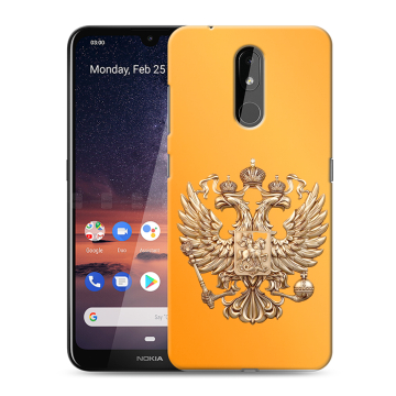 Силиконовый чехол на Nokia 3.2 с принтом Герб Флаг России Силиконовый чехол на Nokia 3.2 с принтом Герб Флаг России