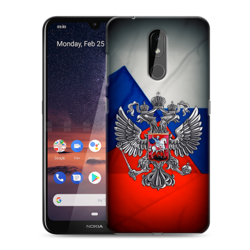 Силиконовый чехол на Nokia 3.2 с принтом Флаг России Силиконовый чехол на Nokia 3.2 с принтом Флаг России