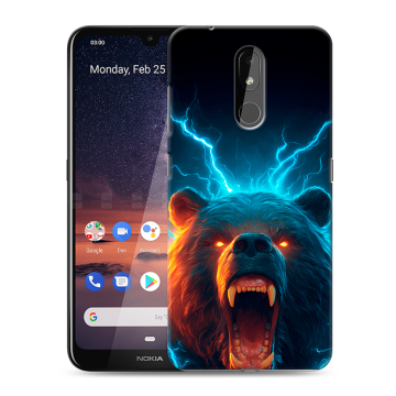 Силиконовый чехол на Nokia 3.2 с принтом Медведь Силиконовый чехол на Nokia 3.2 с принтом Медведь