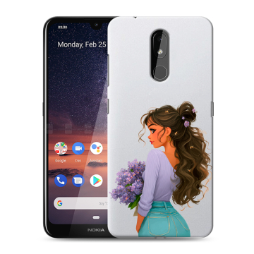 Силиконовый чехол на Nokia 3.2 с принтом девушка цветы Силиконовый чехол на Nokia 3.2 с принтом девушка цветы